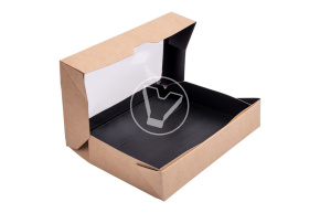Self-assembled lunch box OneBox, 1000 ml, craft, black inside