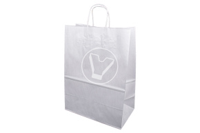Bag with twisted handles, white, 260*150*350 mm
