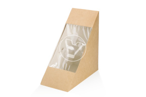 Упаковка под сендвичи Sandwich 60, 130*130*60 мм, крафт, треугольная, DoECO