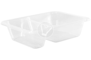 Sealing container with division 70/30, transparent, 187*137*45 mm, 626 ml