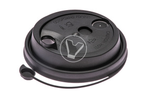 D-80 lid with drinking hole, black matte PS
