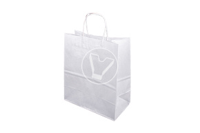 Bag with twisted handles, white, 220*120*250 mm