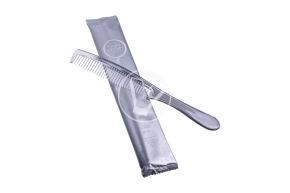 Hair comb in individual packaging