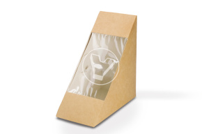 Sandwich packaging Sandwich 60, 130*130*60 mm, craft, triangular, DoECO