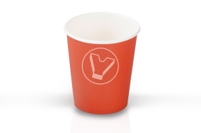 Стакан 250 мл., Red, бумажный для горячего