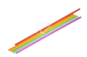 Straws without corrugation, multi-multicolored, diameter 5 mm, length 240 mm, 500 pcs/pack, Yan's