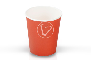 Cтакан бумажный 250 мл, красный, однослойный, d 80 мм
