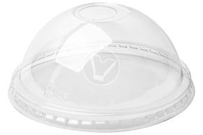 Plastic cup dome lid, with hole, diameter 98 mm, Cyclyc