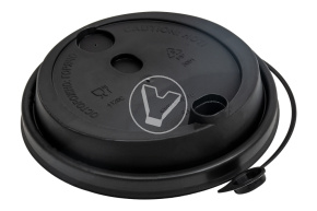 Крышка с клапаном и заглушкой, черная матовая, d 90 мм