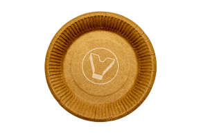Flat paper plate, with edge, Kraft, diameter 180 mm, Kraft