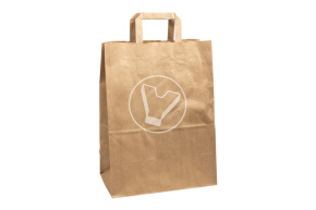 Пакет с прямыми ручками, крафт, 260*150*350 мм, 70 гр/м