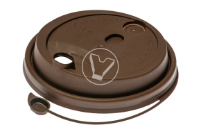 Lid with plug, matte brown, d 90 mm