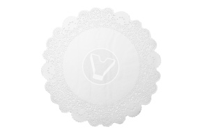 Салфетка с ажурным краем, круглая, d 360 мм, белая, 250 шт/уп, Deco