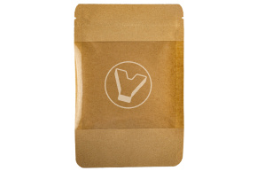 Paper pouch bag with zip lock, 120*185 mm (30+30), with window 100 mm, 140 microns, kraft