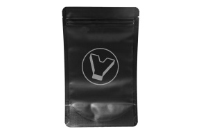 Metallic pouch bag with zip lock, 135*225 mm (40+40), 140 microns, black, matte