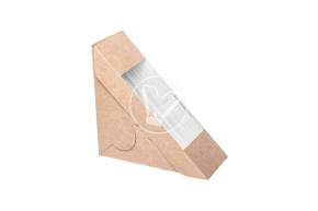 Sandwich packaging Sandwich 60, 130*130*60 mm, craft, triangular, DoECO
