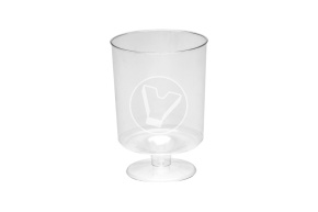 Glass with a low stem, transparent, 200 ml