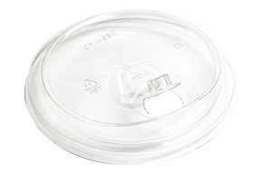 Plastic cup flat lid, with drinker, diameter 98 mm, Cyclyc