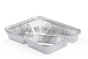 Aluminum container C3, with 3 sections, 225*170*42 mm, Lamina