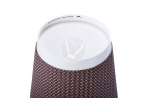 Glass 350 ml, double-layer, corrugated for hot, brown