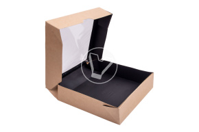 Ланч-бокс самосборный OneBox, 1500 мл, крафт, изнутри черный