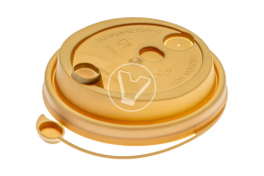 Lid with plug, matte kraft, d 80 mm