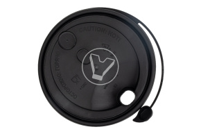 Крышка с клапаном и заглушкой, черная матовая, d 90 мм