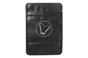 Metallic pouch bag with zip lock, 105*150 mm (35+35), 140 microns, black, matte
