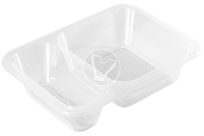 Sealing container with division 70/30, transparent, 187*137*45 mm, 626 ml