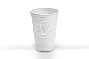 Plastic cup, white, 200 ml