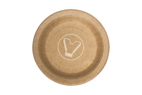 Flat paper plate d-180, kraft