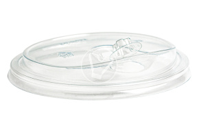 Plastic cup flat lid, with drinker, diameter 98 mm, Cyclyc