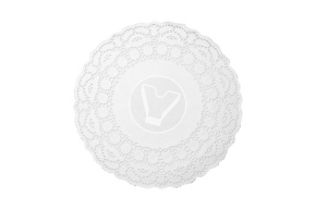 Салфетка с ажурным краем, круглая, d 260 мм, белая, 250 шт/уп, Deco