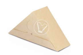 Sandwich packaging Sandwich 60, 130*130*60 mm, craft, triangular, DoECO