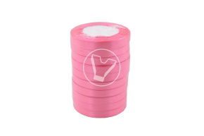 Лента атласная, розовая, 12 мм, 25 м