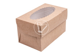 Packaging for muffins ECOMUF 2, 2 compartments, 160*100*100 mm