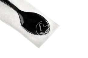 Set "Premium" 2/1, black (tablespoon, white napkin)