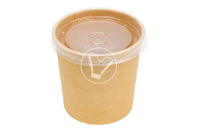 Пластиковая крышка для бумажных супниц EcoSoup 500 мл, прозрачная, d 97 мм, Verde Vita