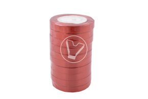 Satin ribbon, red, width 12 mm, 25 m