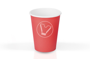 Стакан 250 мл, красный, d 80 мм, Unikscup