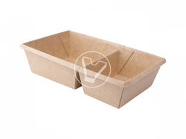 Salad bowl OneClick, 800 ml, 2 sections, craft