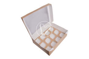 Packaging for muffins ECOMUF 12, 12 compartments, 330*250*100 mm