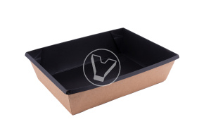 Salad bowl OneClick, 1000 ml, craft, black inside