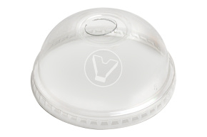 Plastic cup dome lid, with hole, diameter 92 mm, Cyclyc