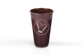 Cup 400 ml, for hot drinks, brown, PP