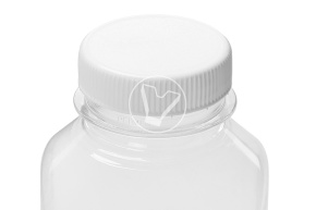 Square bottle with wide neck without lid, 500ml, transparent