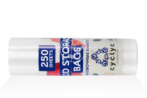 Produce plastic bag in a roll, 25*35cm, 250pcs, transparent Cyclic