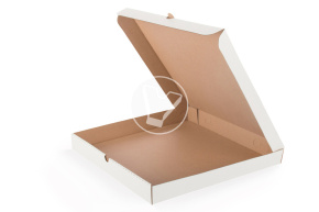 Pizza box, 300*300*40 mm, corrugated, white