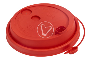 Lid with plug, red matte, d 90 mm