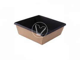 Salad bowl OneClick, 550 ml, craft, black inside